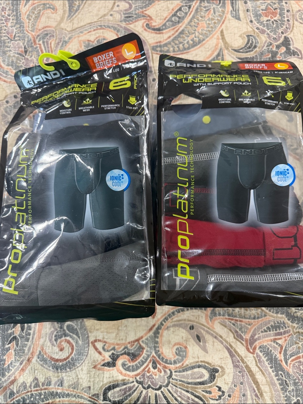 And1 Pro Platinum Boxer Briefs - Black and Red 9 pair